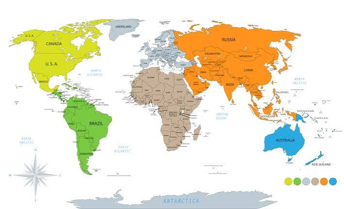 🧭Continents (Countries Listed in Description)