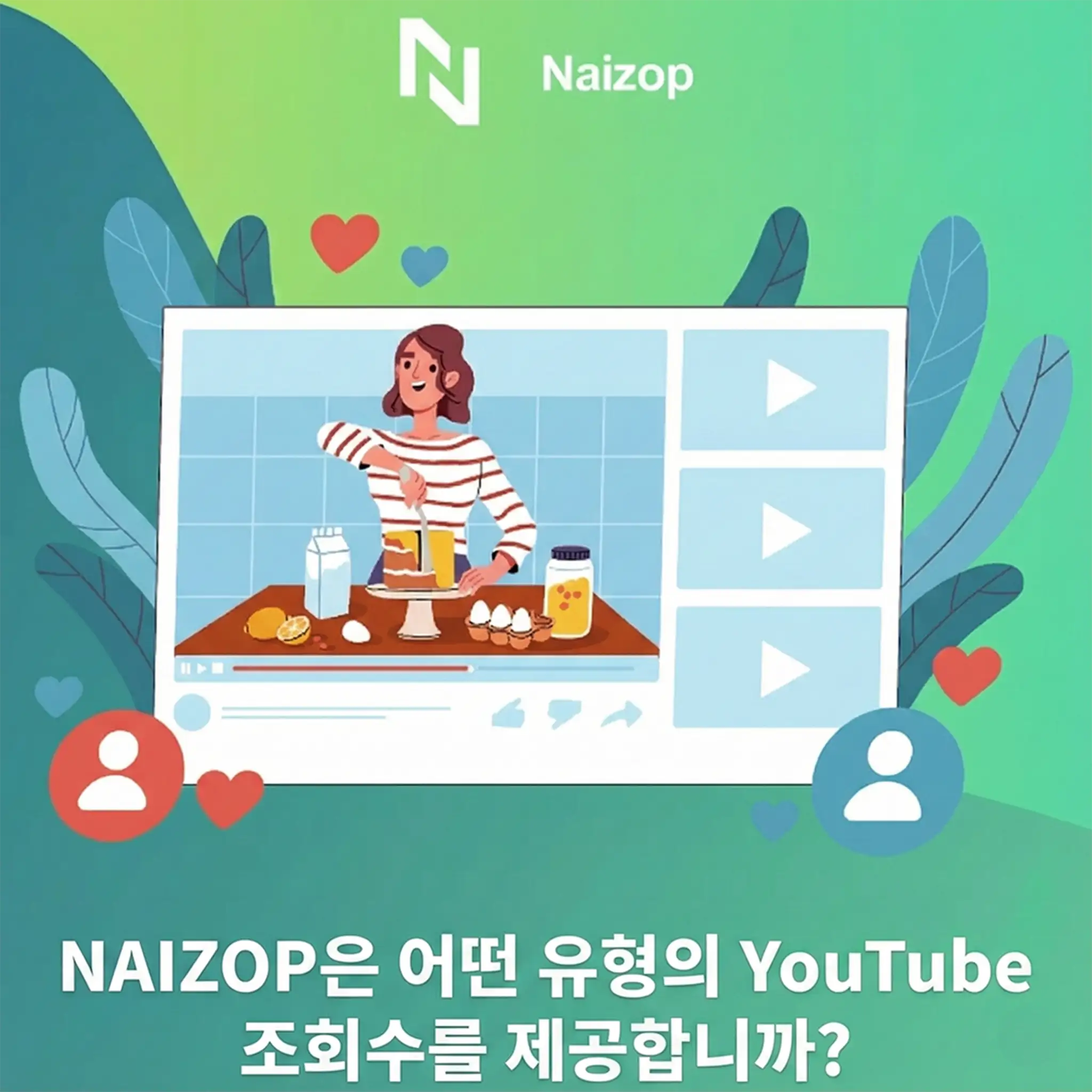 <strong>Naizop이 제공하는 유튜브 조회수 종류</strong>