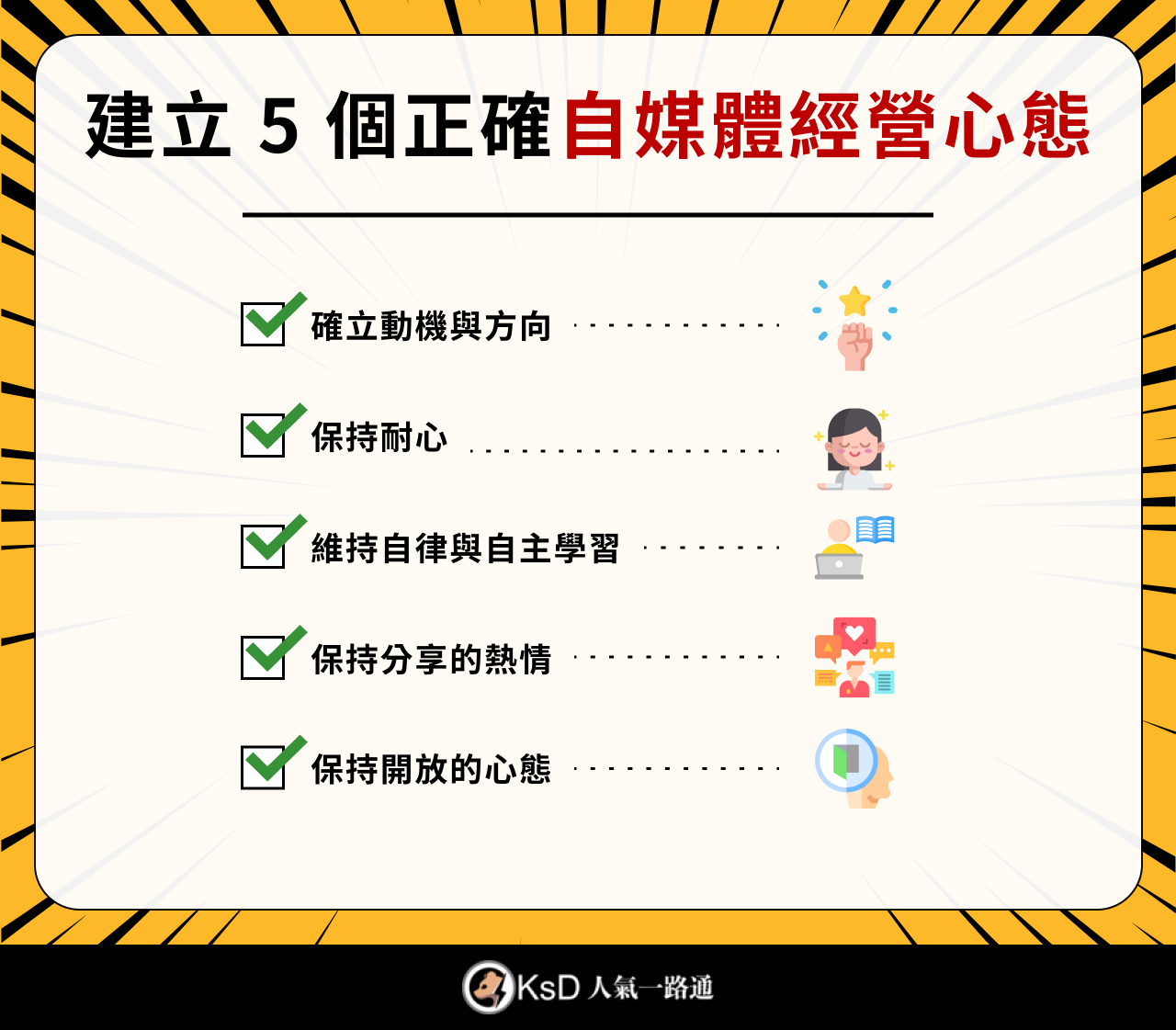 建立 5 個正確自媒體經營心態