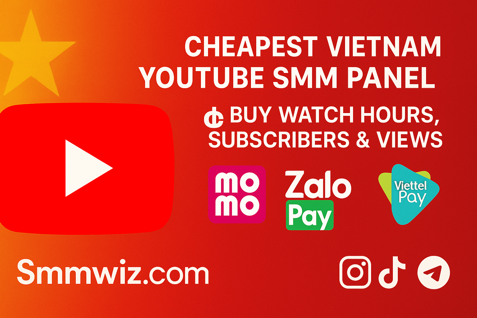 Cheapest Vietnam YouTube SMM Panel – Buy Watch Hours, Subscribers & Views | Smmwiz.com