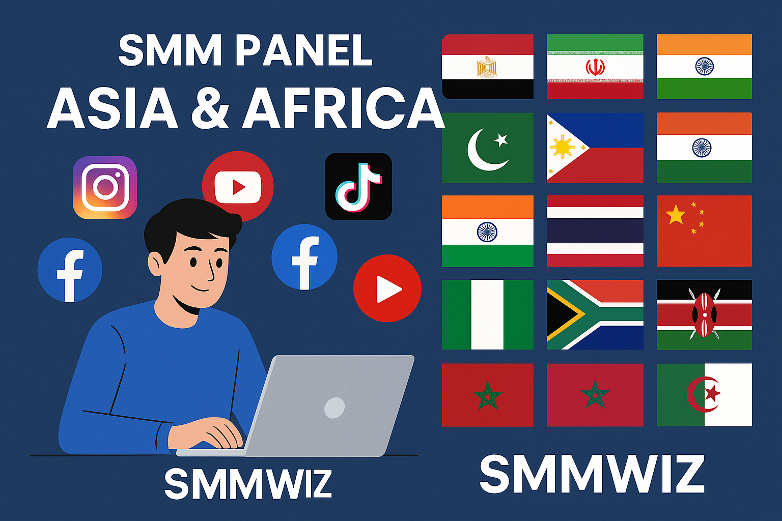 SMM Panel Asia & Africa 2026 – Egypt, Iran, Pakistan, China & More (20 Countries) | Smmwiz.com