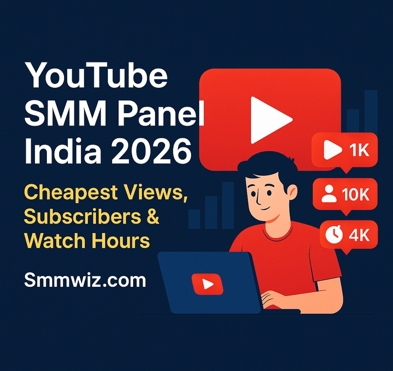 YouTube SMM Panel India 2026 – Cheapest Views, Subscribers & Watch Hours | Smmwiz.com