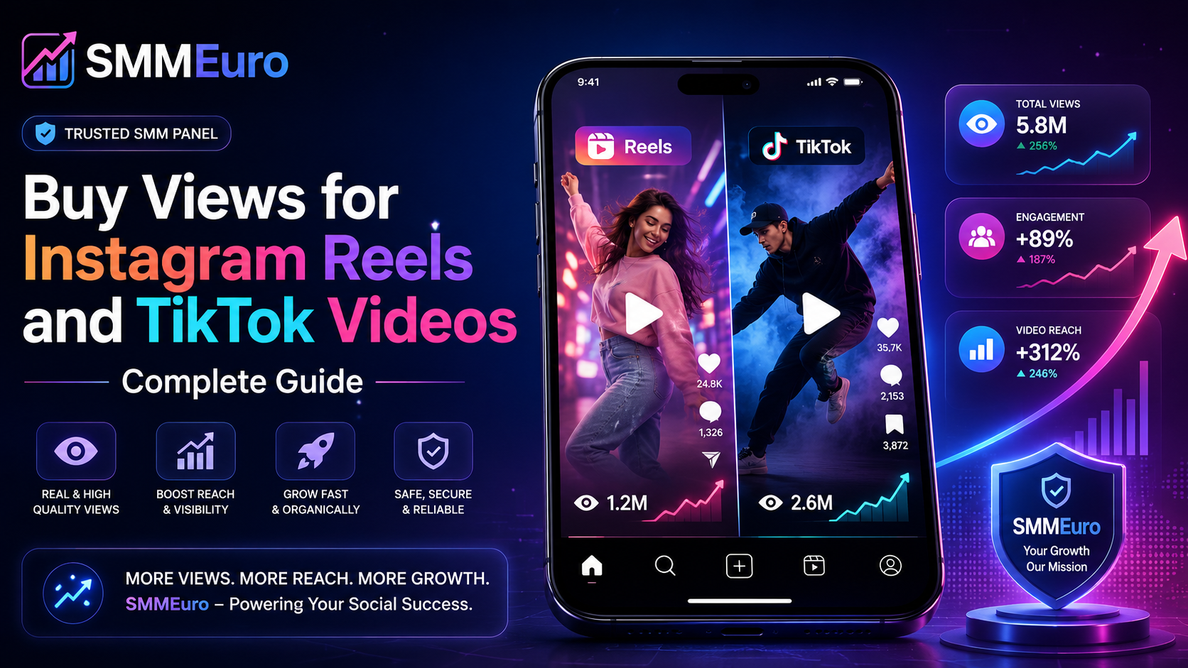Buy views for Instagram Reels and TikTok videos to increase reach, engagement, and social proof