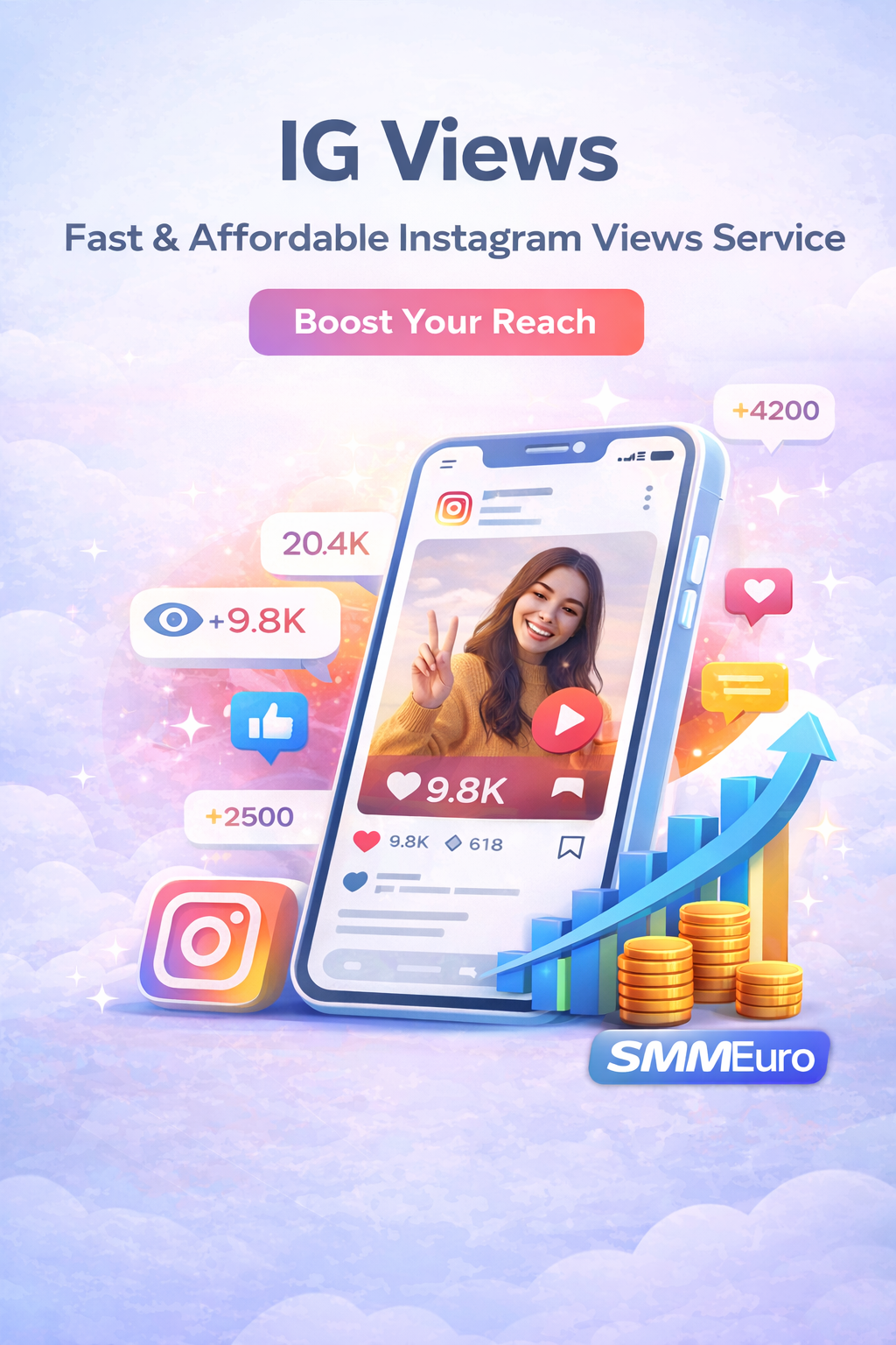 IG views service to increase Instagram Reel views, video reach, and engagement
