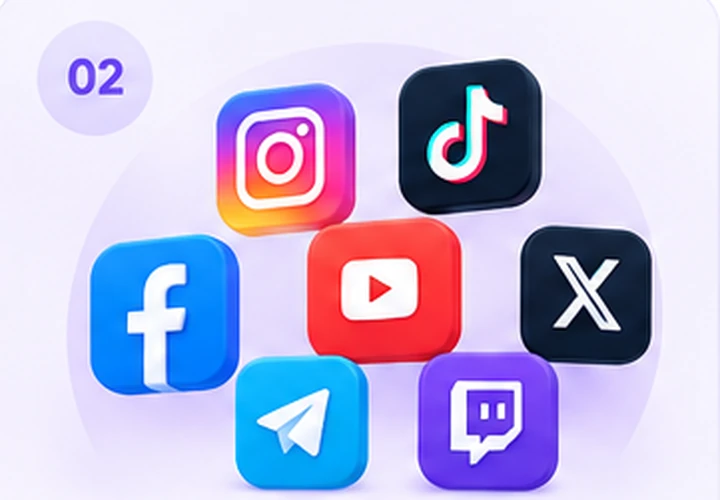 Social media platform icons representing multiple SMM service options