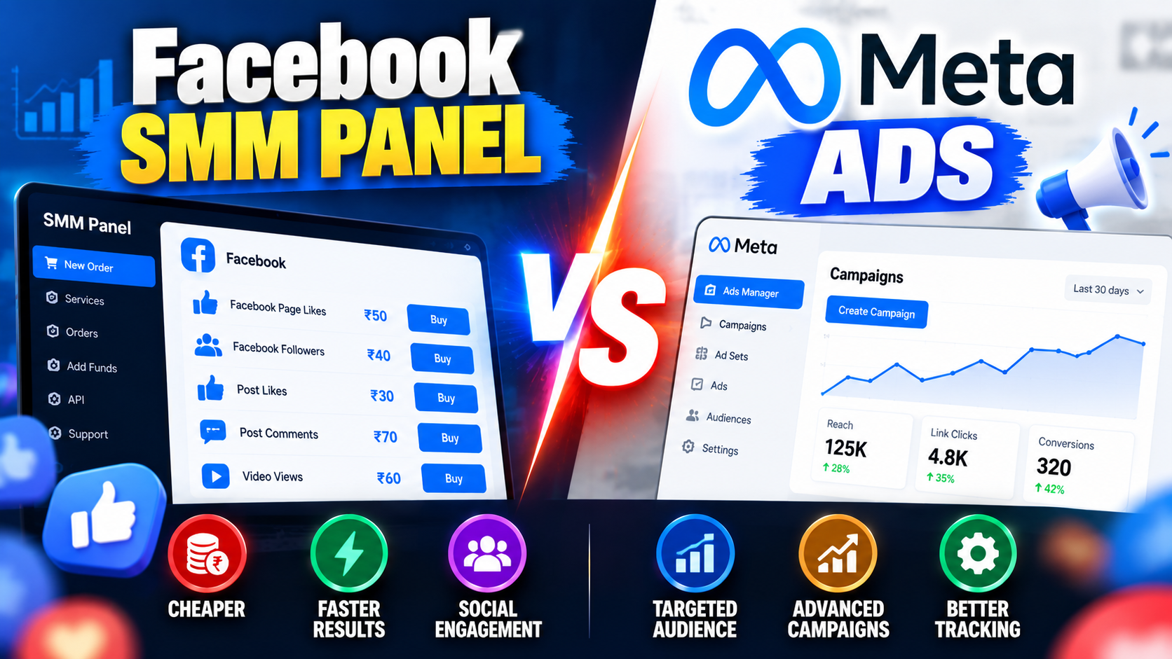 Facebook SMM Panel vs Meta Ads