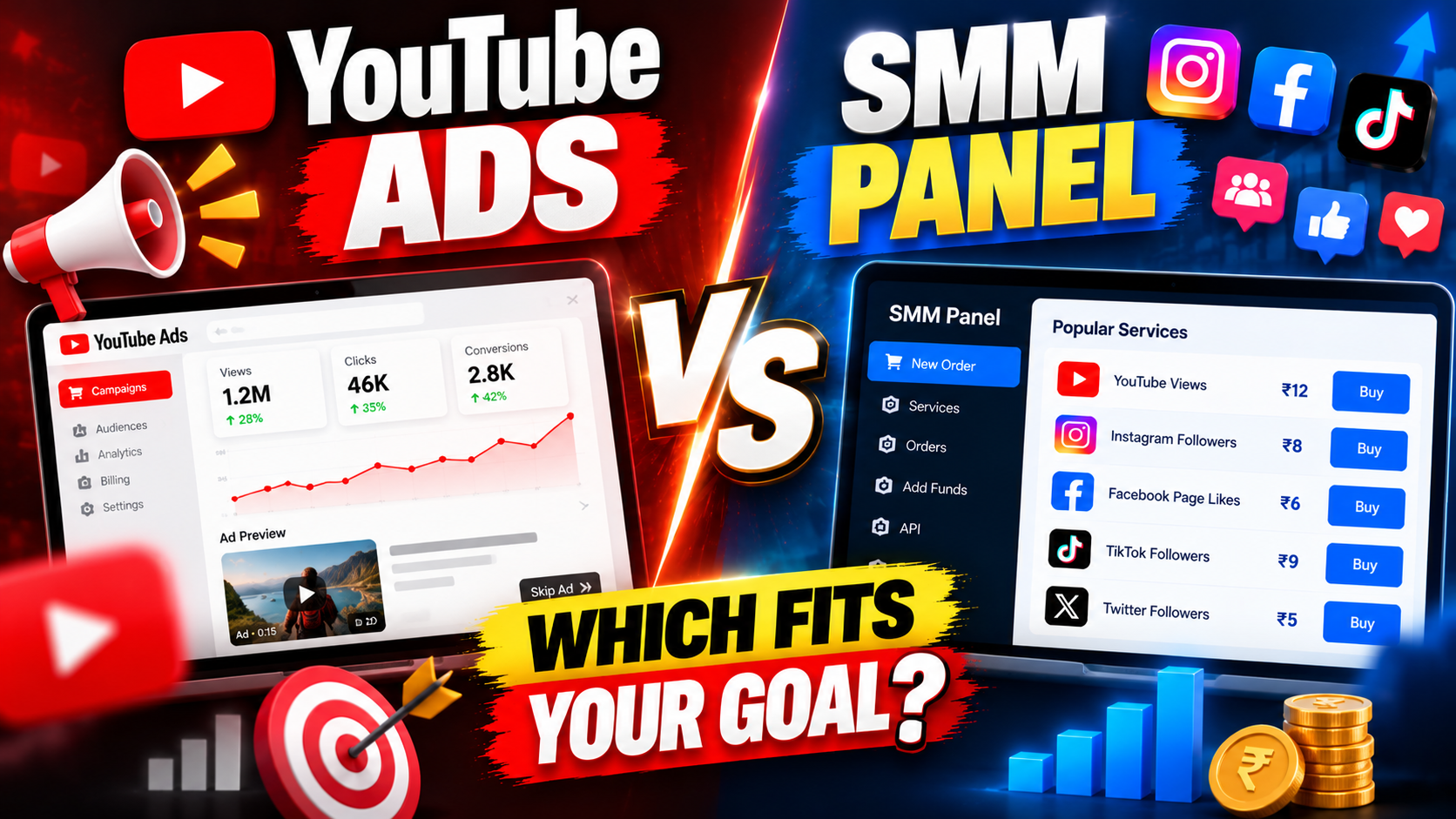 YouTube Ads vs SMM Panel