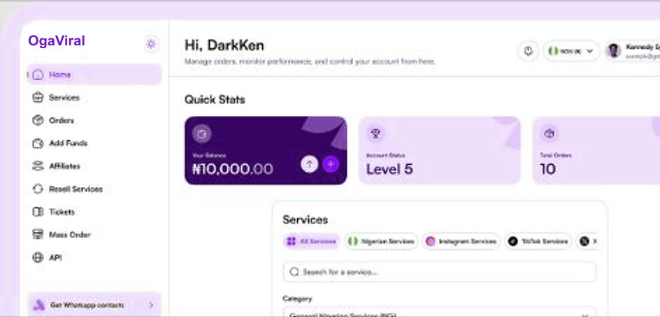 OgaViral dashboard preview