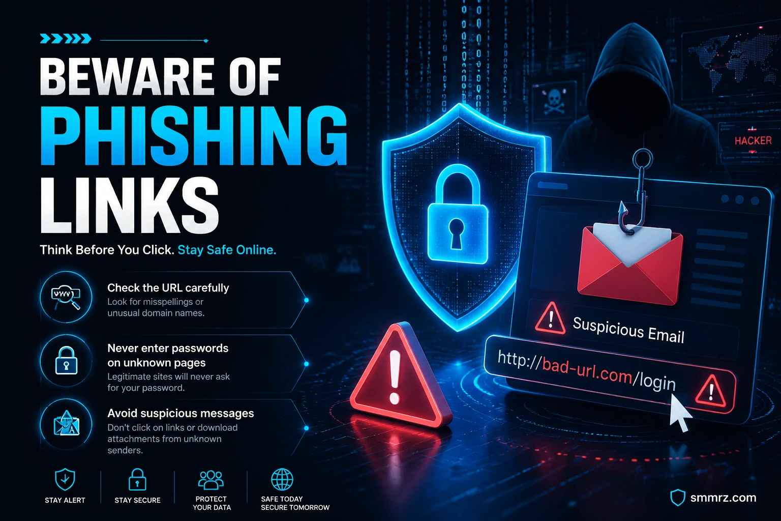  Beware of phishing links 