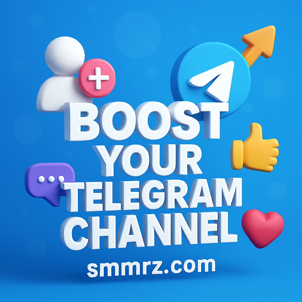 Boost your Telegram channel – smmrz.com 3D graphic