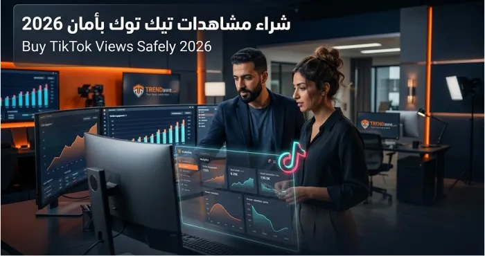 Digital marketing specialist analyzing safe TikTok views growth and FYP algorithm metrics via TRENDawe in 2026