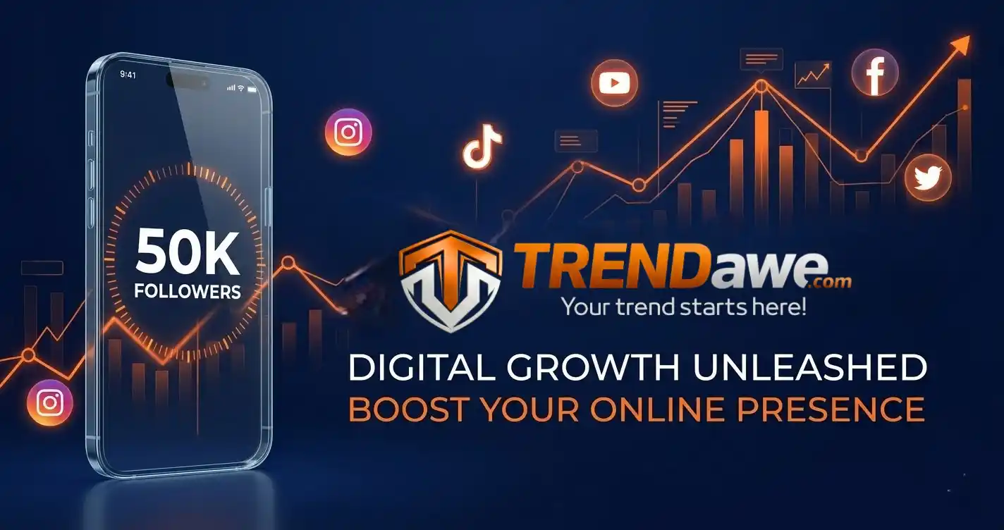 واجهة موقع ترنداوي لخدمات السوشيال ميديا وتطوير الحسابات