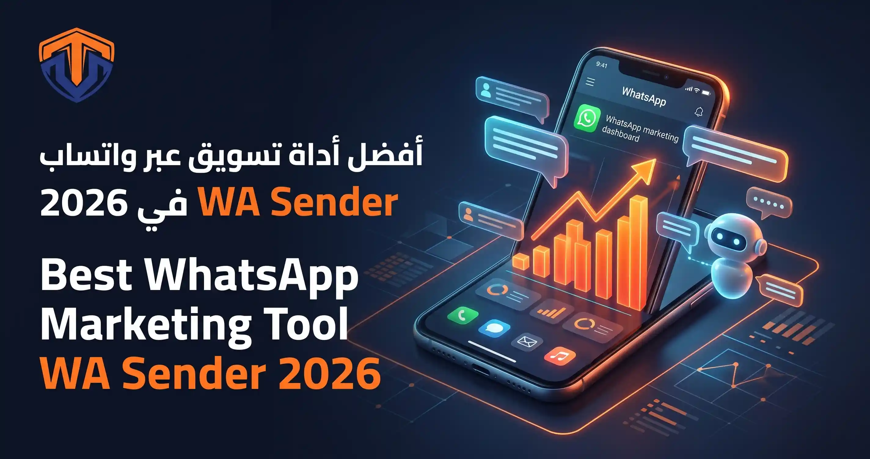 واجهة برنامج واتساب سيندر WA Sender للتسويق المباشر ومضاعفة أرباح المتاجر والشركات مع ترنداوي 2026