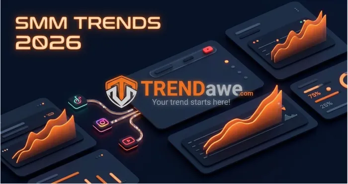 Infographic showcasing the latest SMM panel industry trends for 2026 by TRENDawe