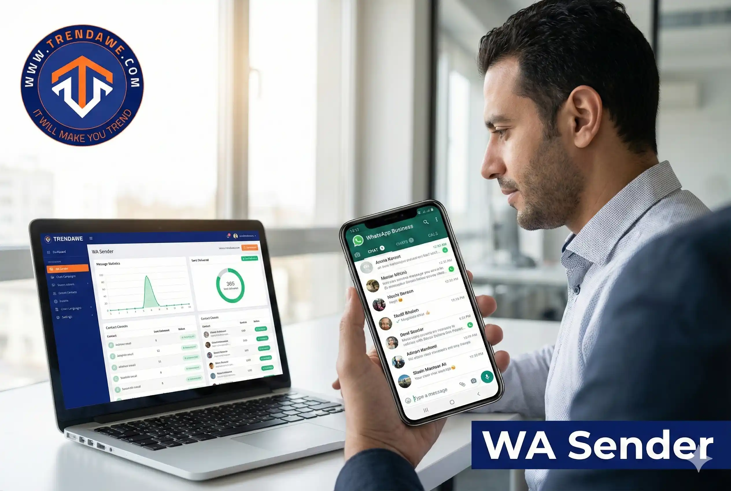 Professional WhatsApp marketing tool for bulk messaging and sales growth using WA Sender