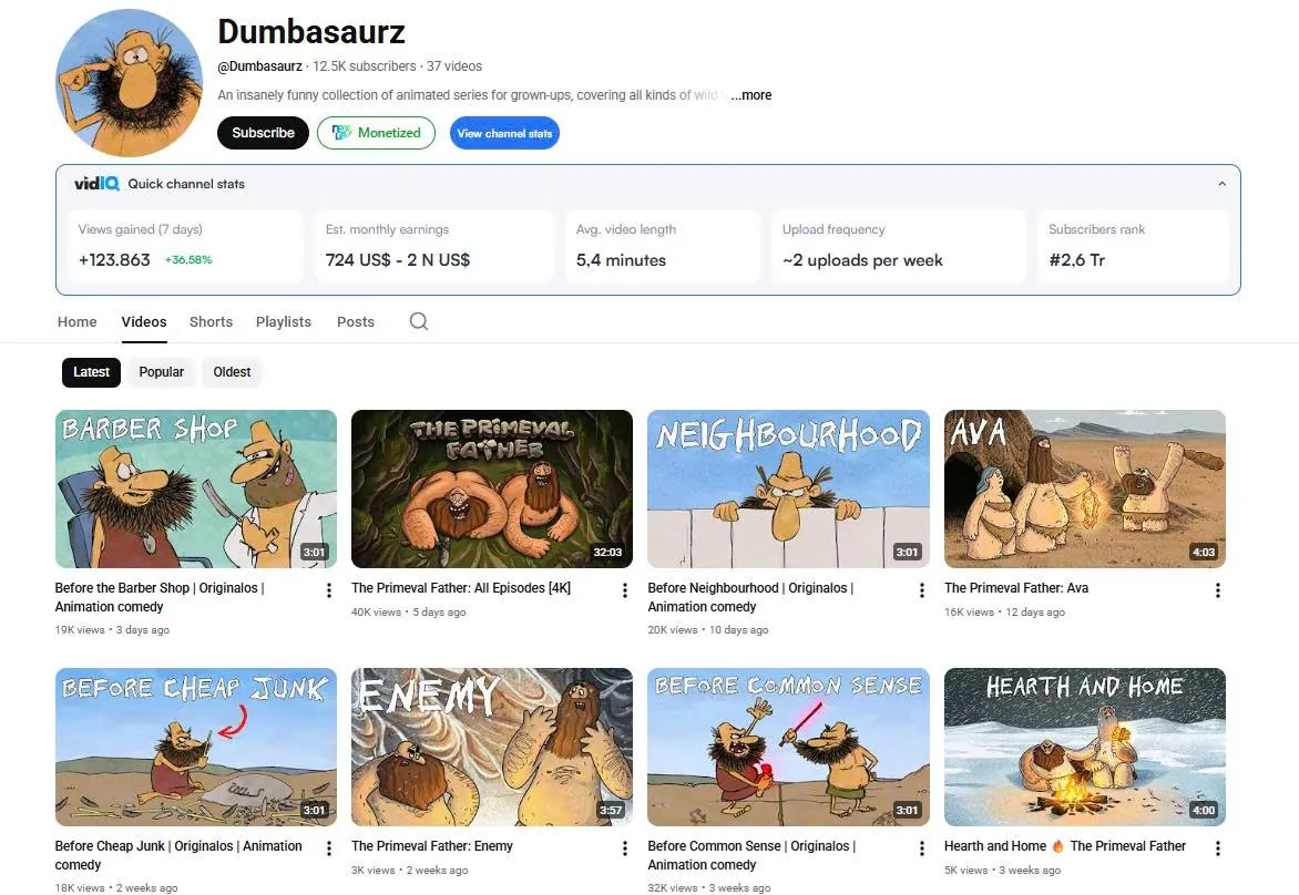Ngách hoạt hình hài 3 phút: phân tích kênh Dumbasaurz