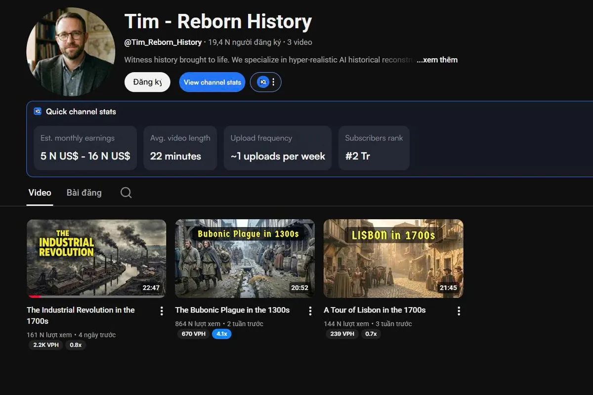 Tái hiện lịch sử bằng AI: case kênh Tim – Reborn History