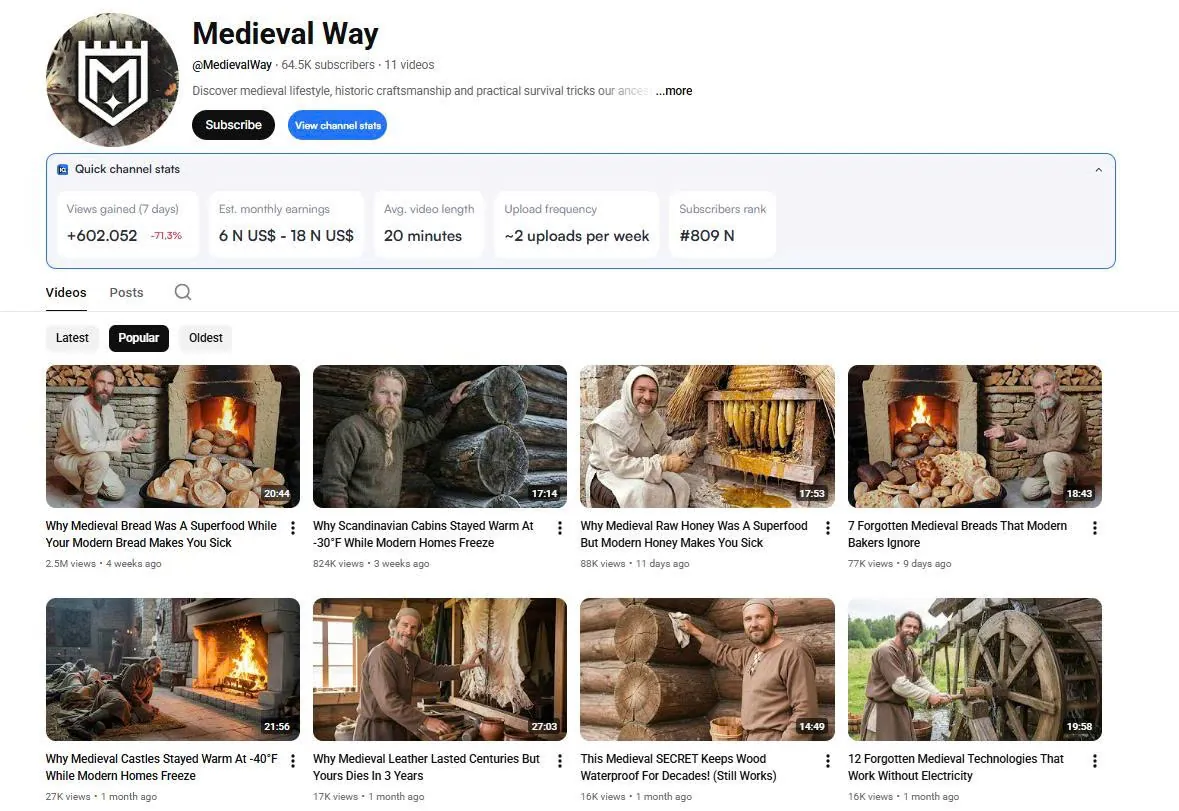 Ngách đời sống Trung cổ: phân tích kênh Medieval Way