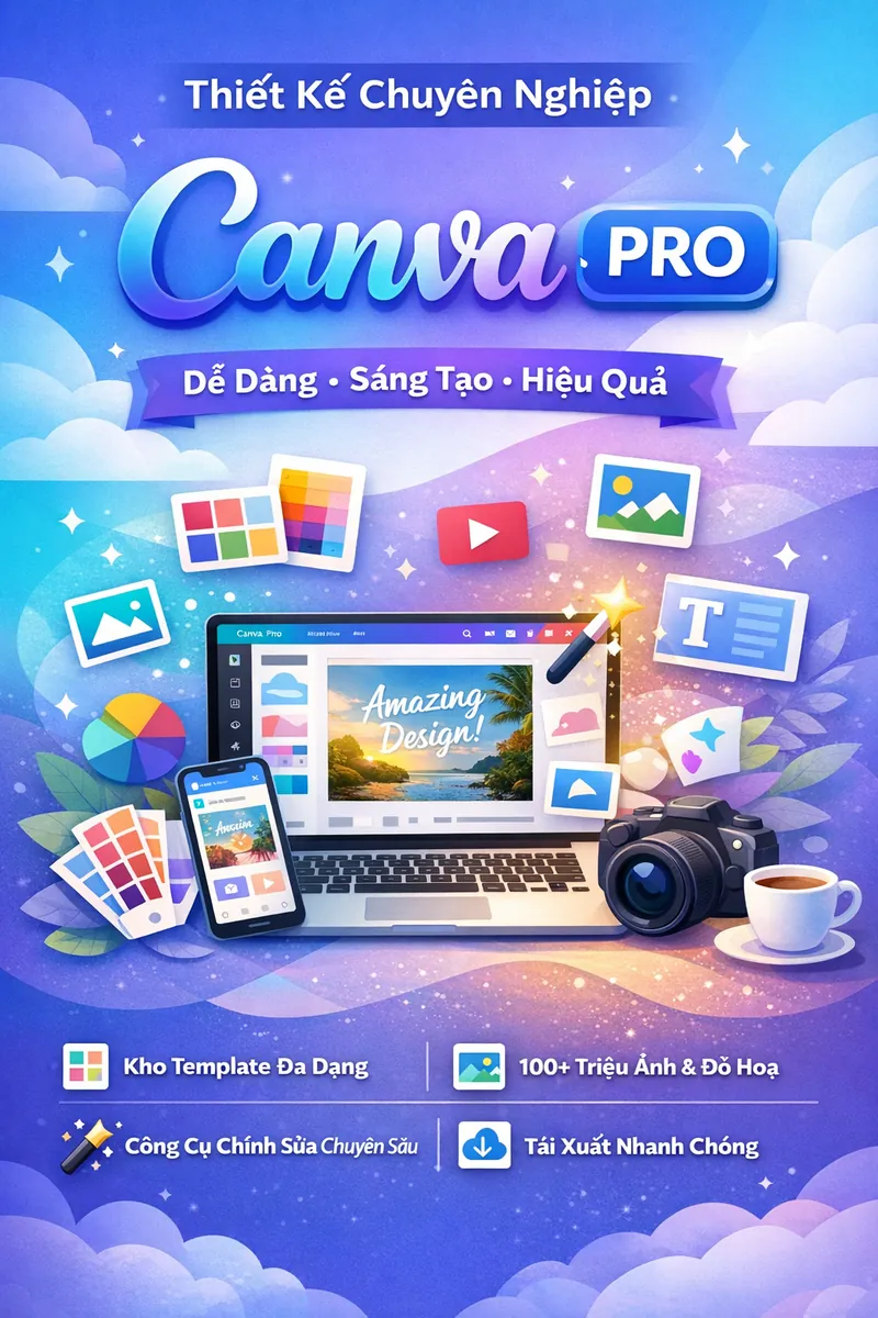 Hướng dẫn sử dụng Canva Pro làm thumbnail, ảnh bìa kênh YouTube