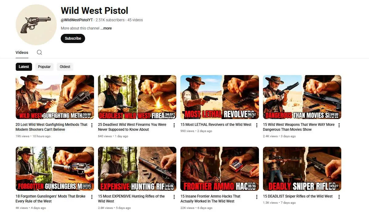 Ngách lịch sử miền Tây: Wild West Pistol và luật súng YouTube
