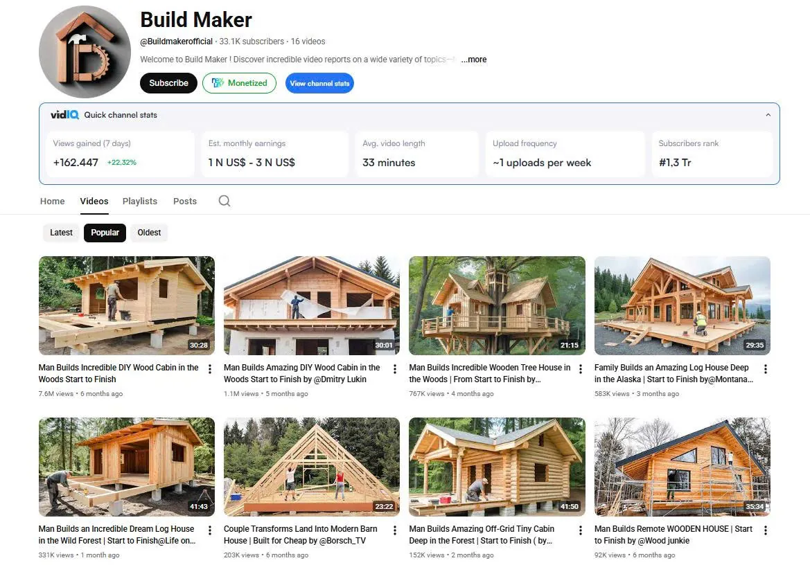 Ngách video xây cabin gỗ: bài học bản quyền từ Build Maker