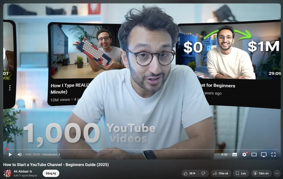 Cách xây kênh YouTube: công thức Hook–Value–Payoff của Ali Abdaal