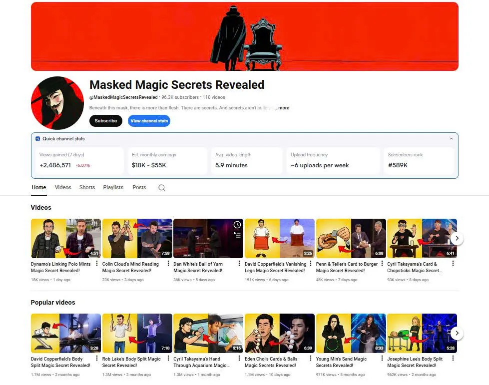 Ngách giải mã ảo thuật: công thức kênh Magic Secrets Revealed
