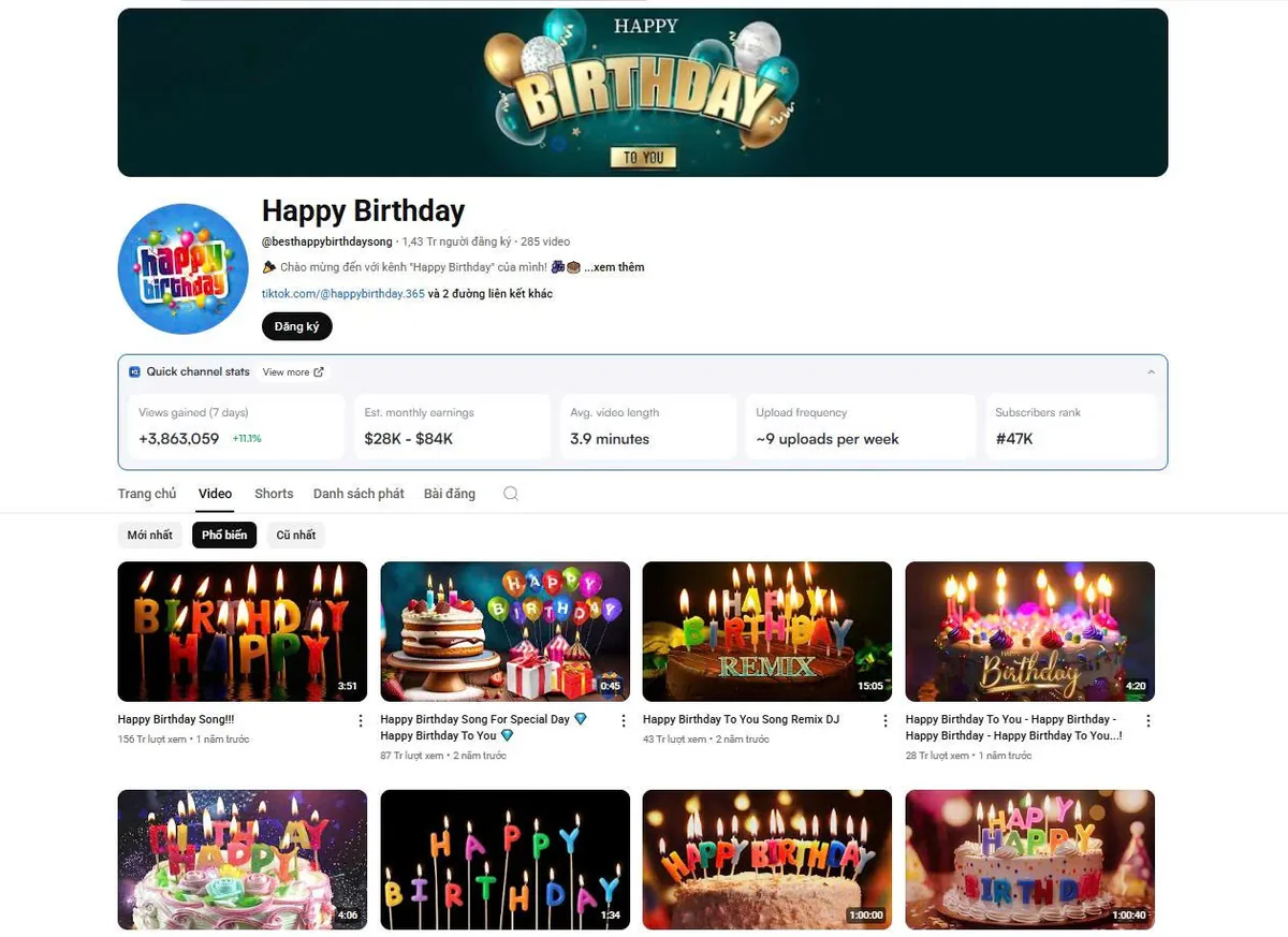 Key Happy Birthday: làm kênh nhạc chúc mừng sinh nhật bằng AI