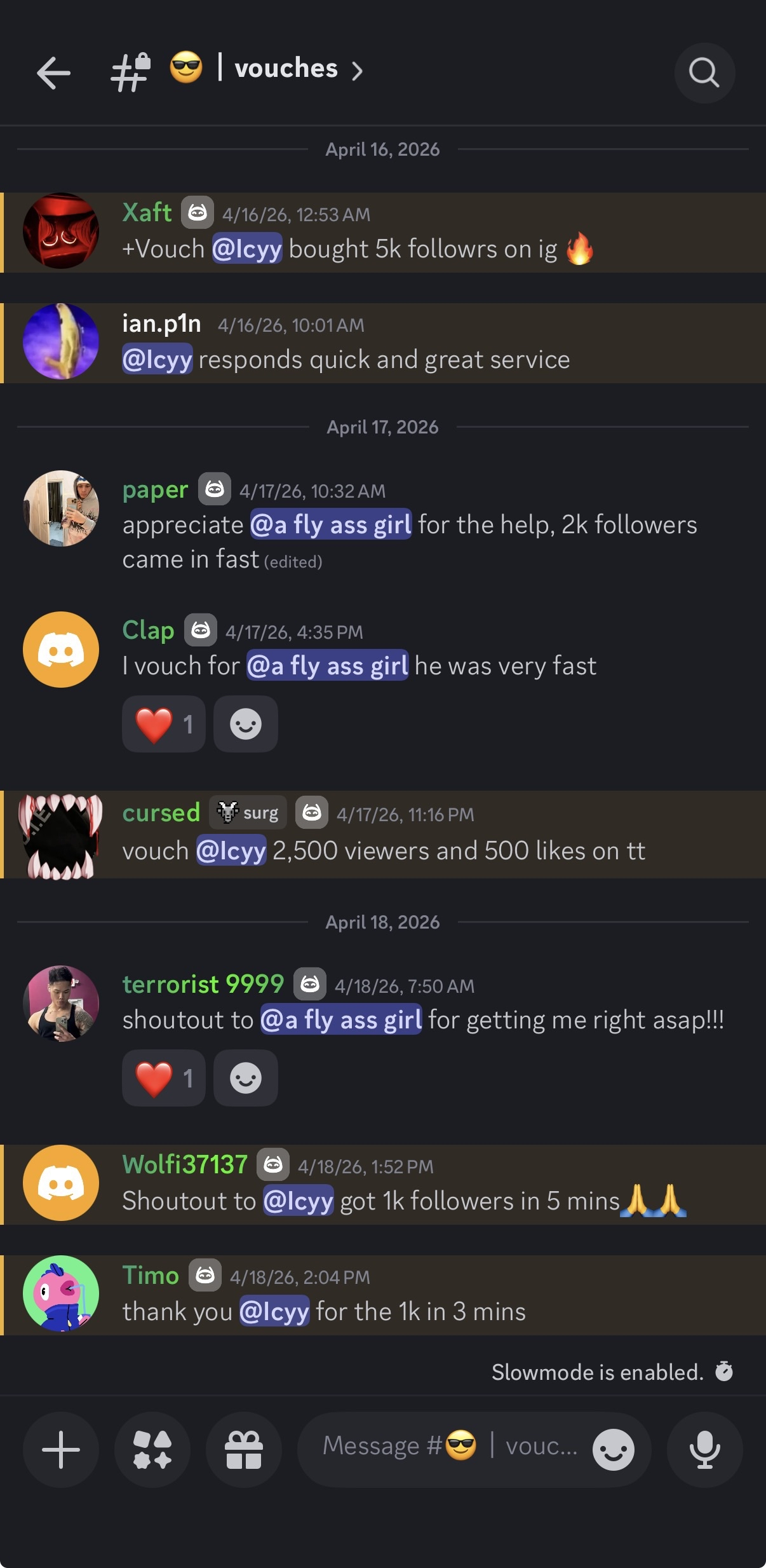 Reselling Social Media services on discord