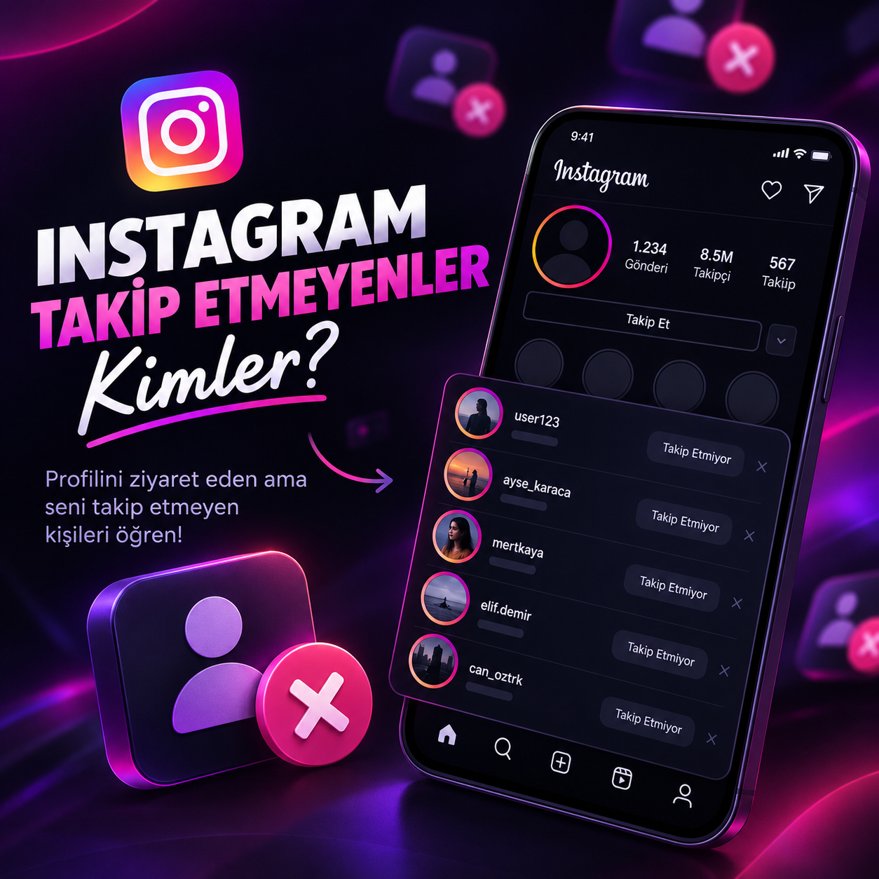 Instagram Takip Etmeyenleri Bulma