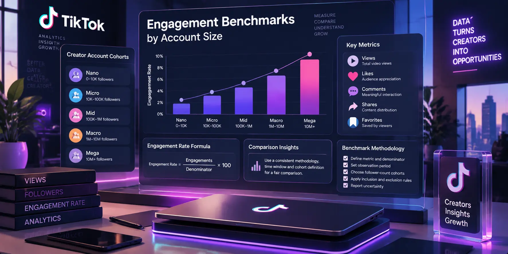 TikTok Engagement Benchmarks by Account Size: A Reproducible Measurement Framework