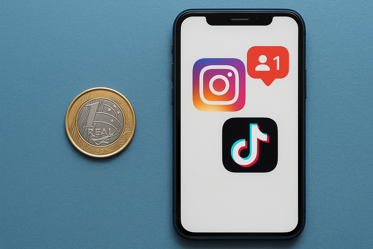 Comprar seguidores por 1 real em pacotes de teste acessíveis Representação de compra de seguidores por 1 real para crescer em redes sociais