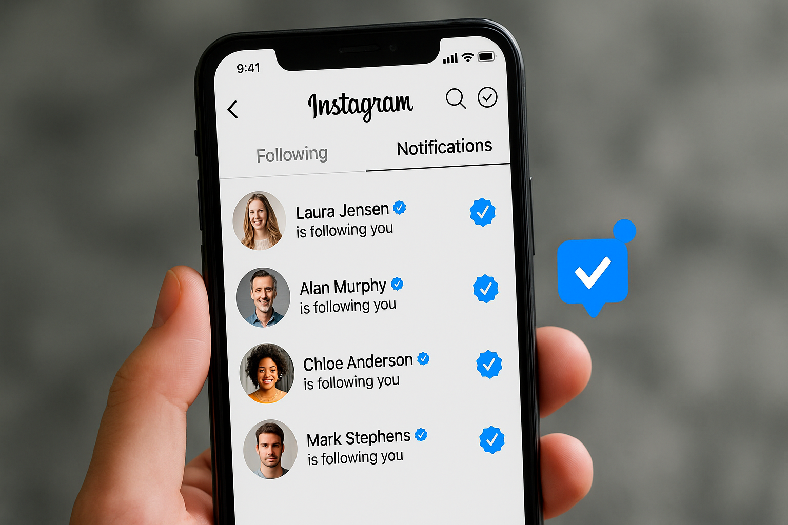 Smartphone exibindo perfil do Instagram recebendo seguidores reais com credibilidade e autenticidade