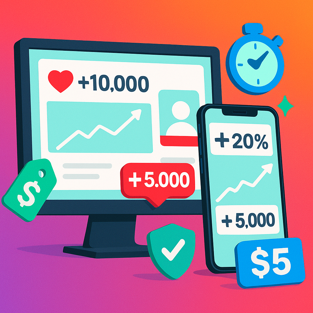 Representação de painel de seguidores barato ajudando perfis a conquistar crescimento acessível e confiável