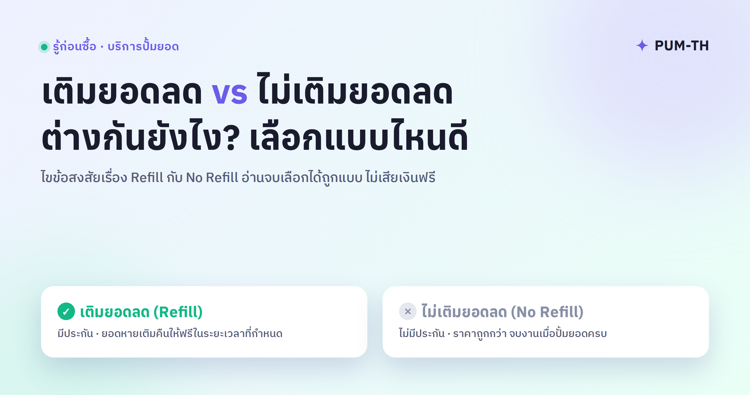 เติมยอดลดและไม่เติมยอดลดแตกต่างกันยังไง