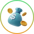 Blue money bag with coins representing lowest price for SMM services - smmbazzar.com