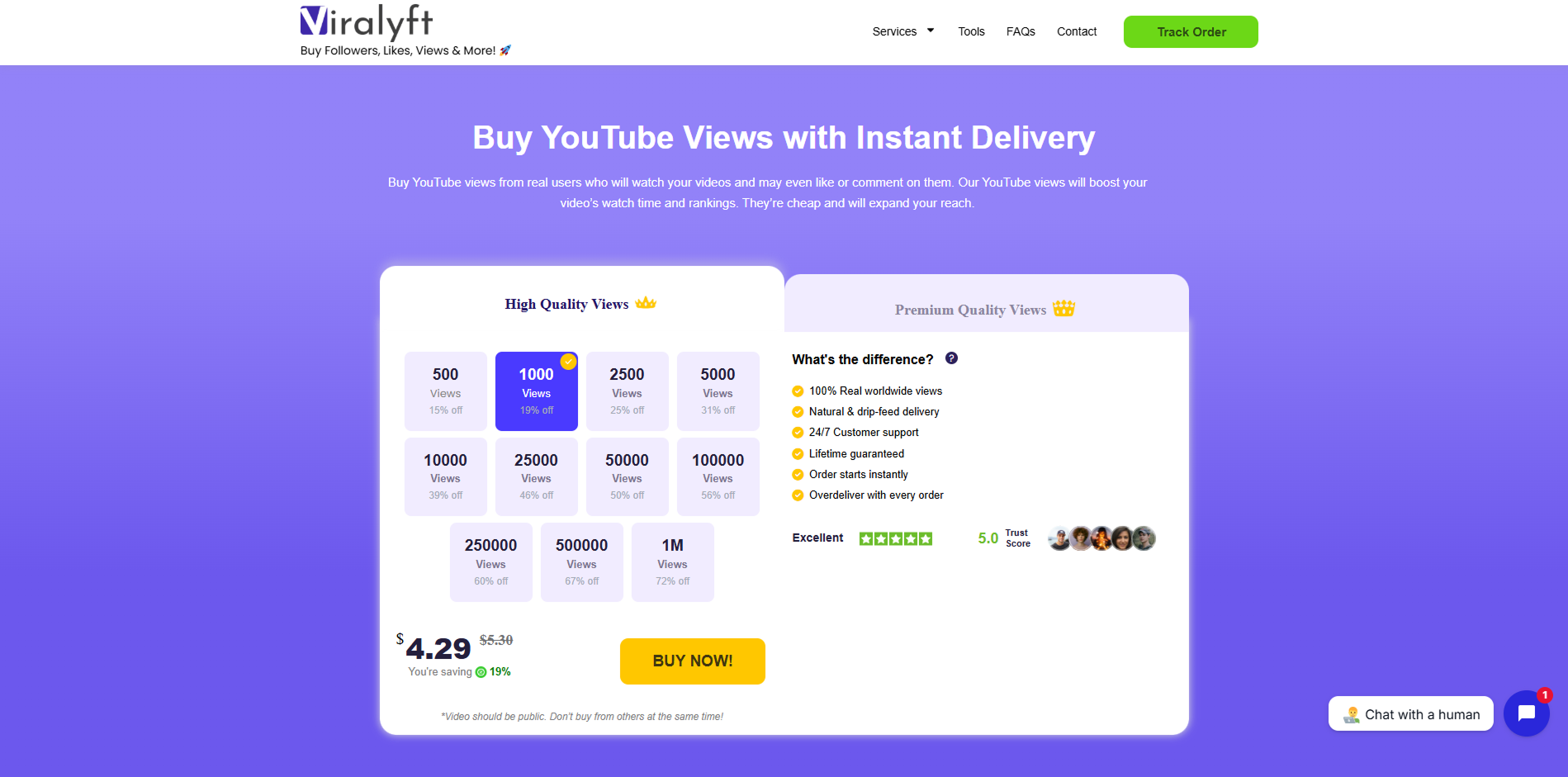 Viralyft order page