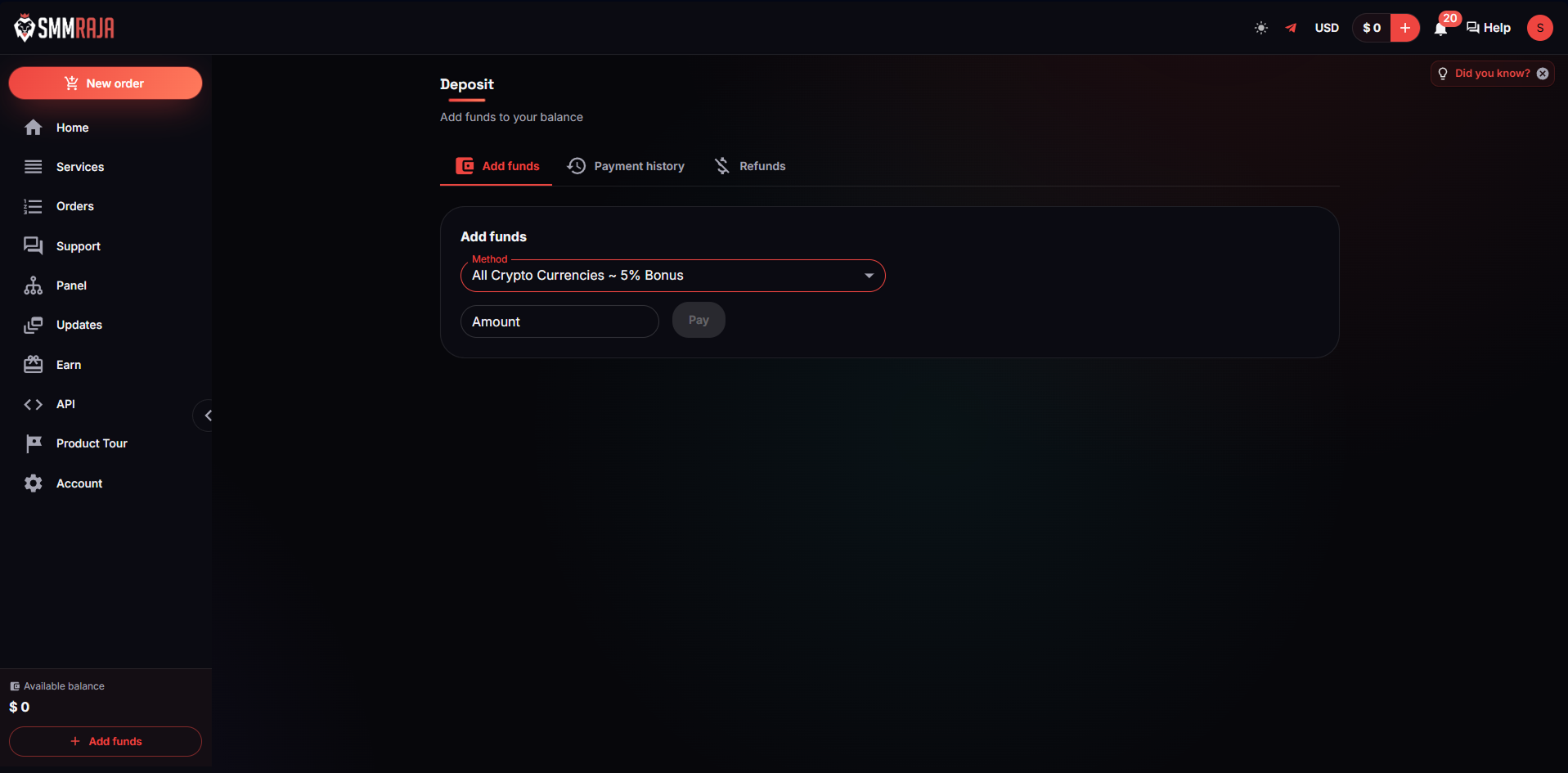Screenshot: SMMRaja checkout