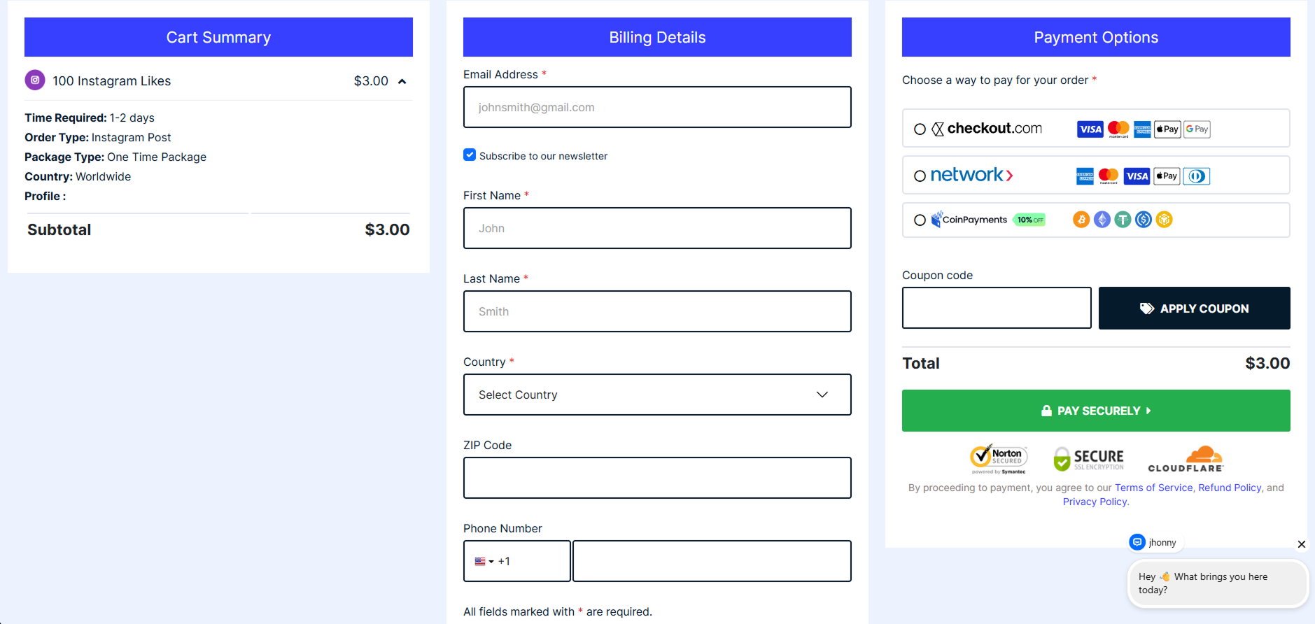 Screenshot: Order delivery in progress