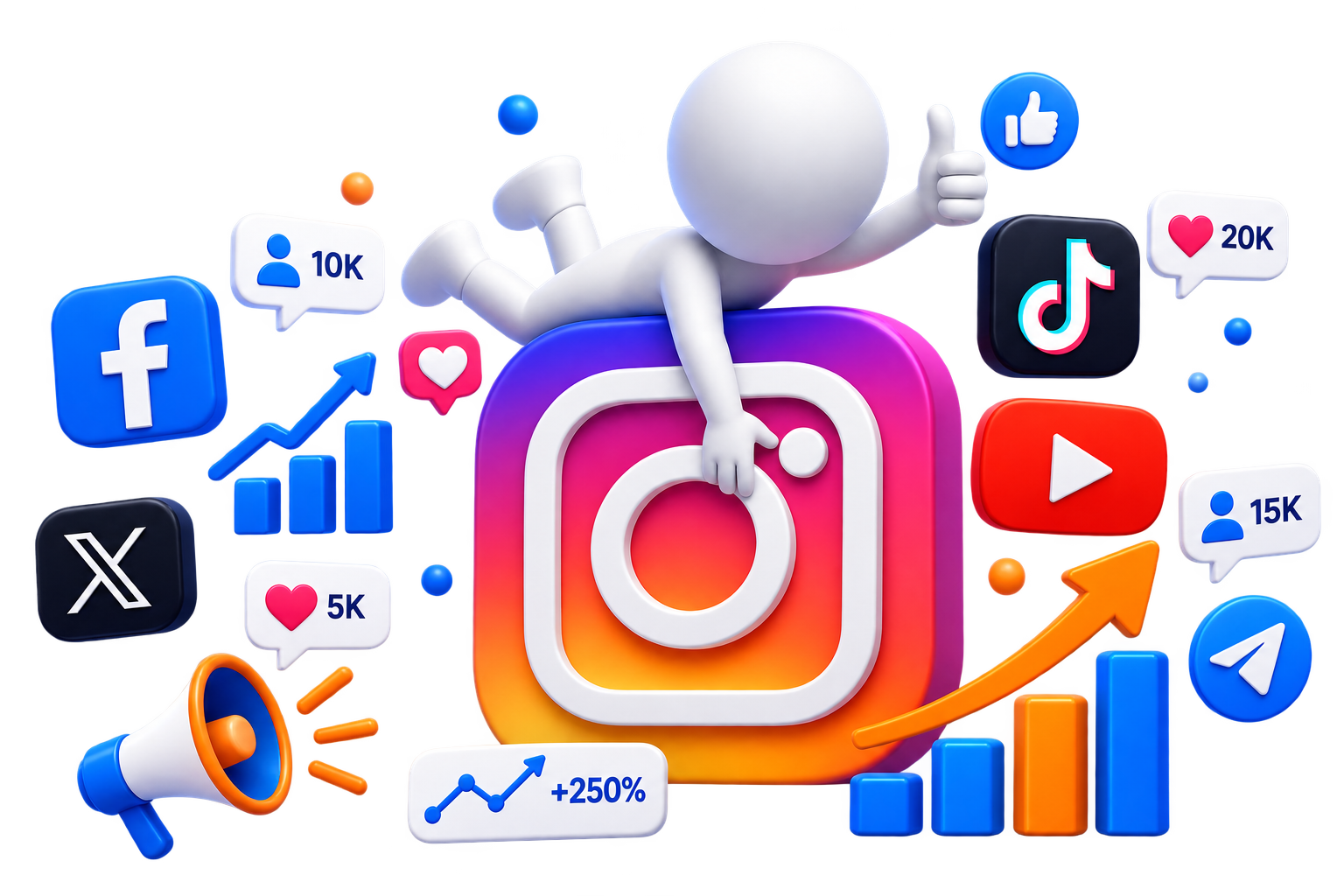 Image depicting successful social media marketing strategies: A smartphone displays Instagram, TikTok, Facebook, and Twitter icons with rising arrows and hearts, symbolizing audience growth. Diverse silhouettes of connected entrepreneurs and customers illustrate engagement and community. Upward-trending graphics and highlighted text like ‘From Scrolls to Sales’ reflect measurable results. Ideal for businesses looking to increase their online presence with RRDigital360.