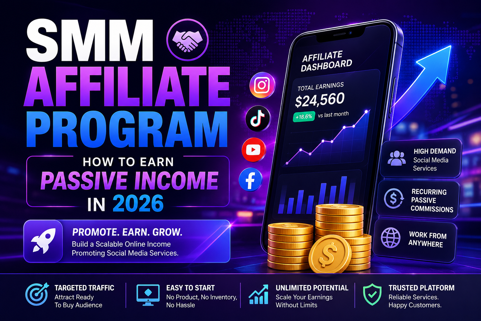 SMM Affiliate Program: How to Earn Passive Income Promoting Social Media Services in 2026