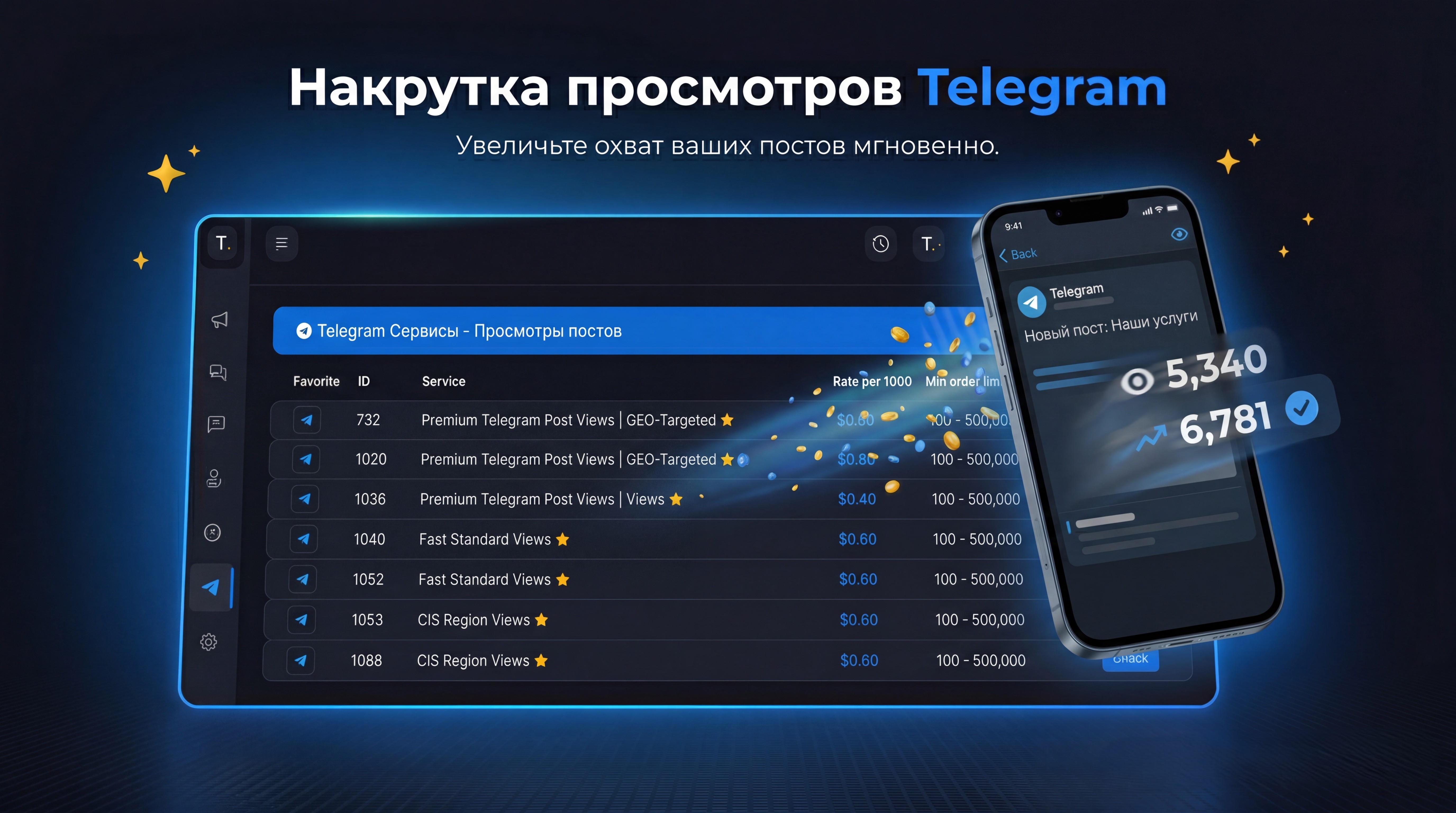 Накрутка просмотров Telegram