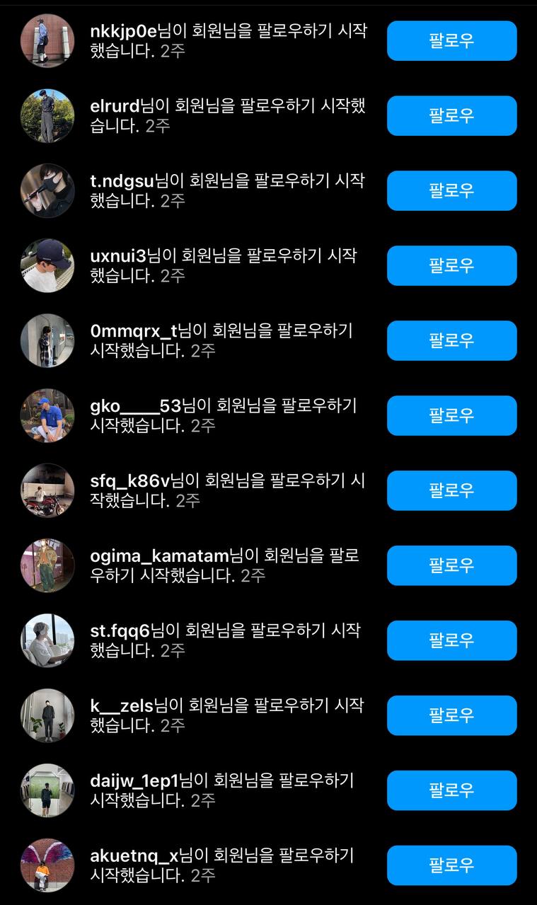 Instagram followers korea list