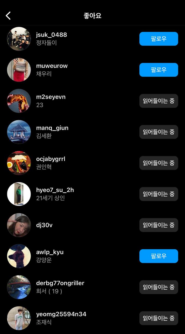 follower instagram South Korea list example