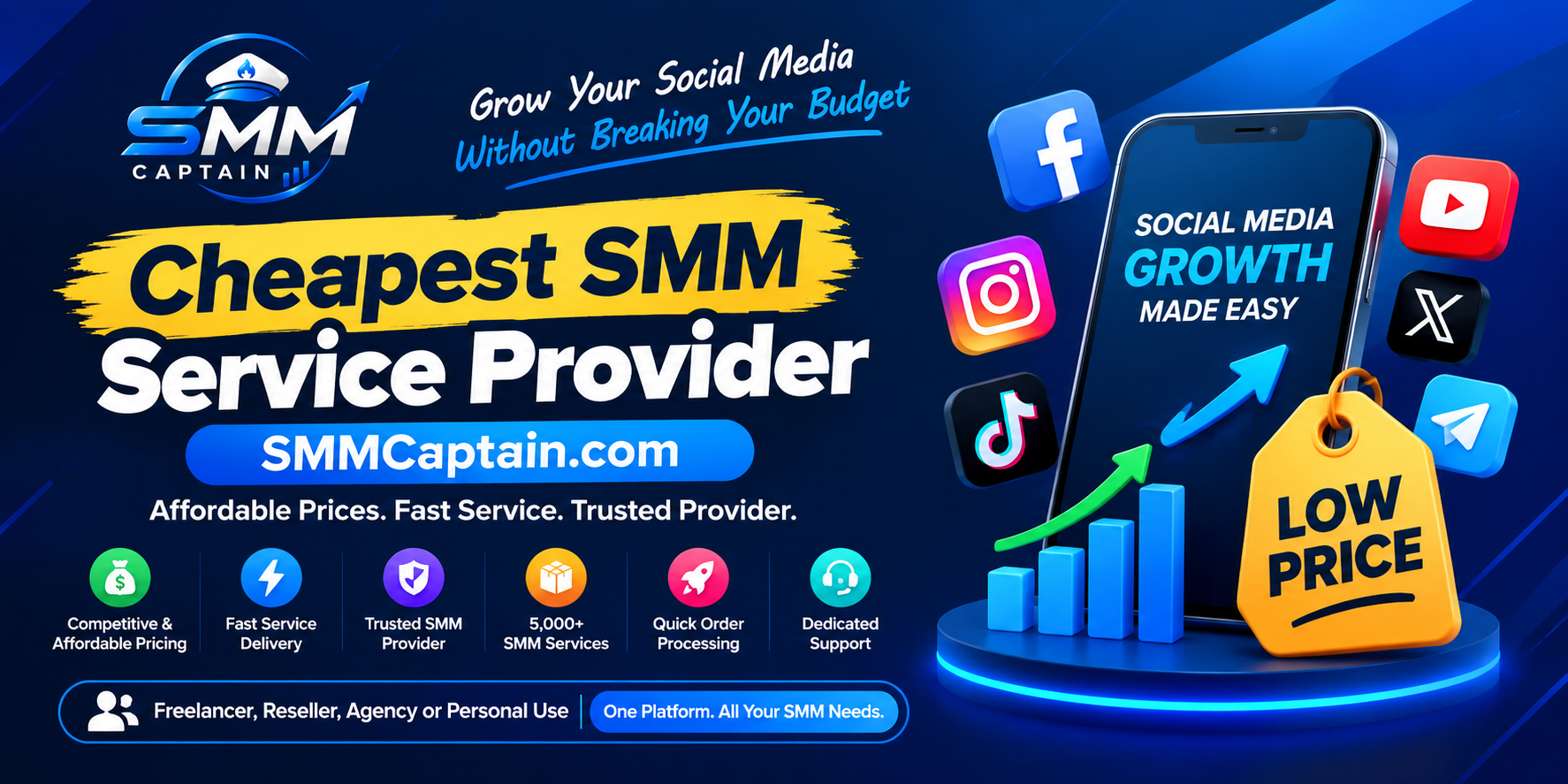 Cheapest SMM Service Provider — SMMCaptain.com for Affordable Social Media Growth