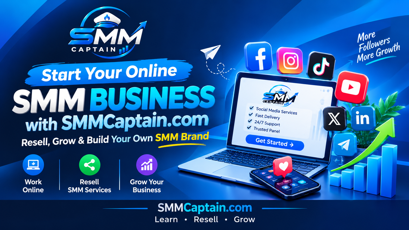 Start Your Online Business with SMMCaptain.com – Learn, Resell & Grow