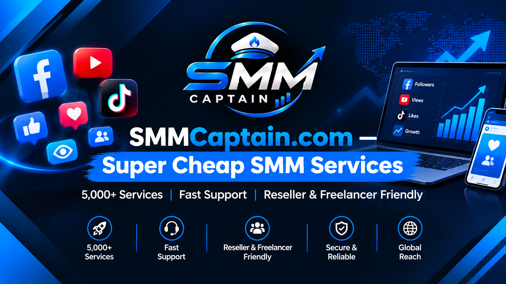 SMMCaptain.com – Super Cheap SMM Services & SMM Panel.