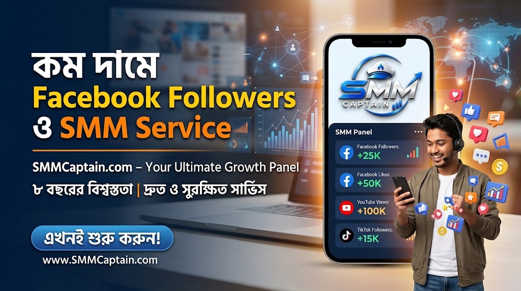 কম দামে Facebook Followers ও SMM Service – SMMCaptain.com
