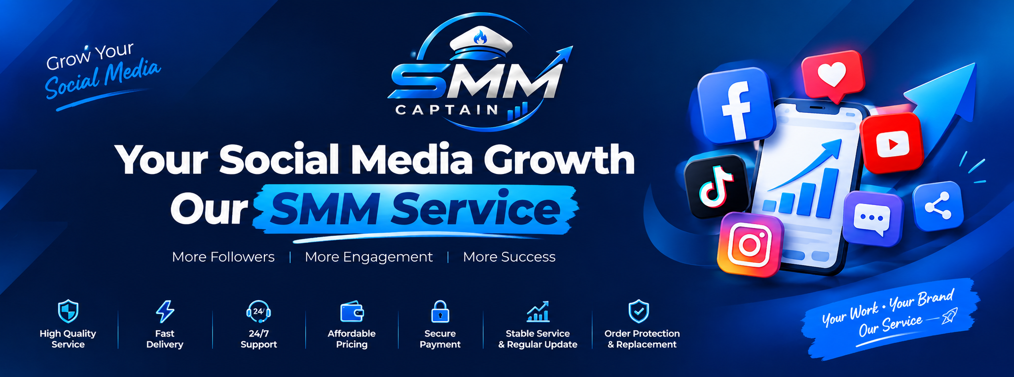আপনার Social Media Growth-এর জন্য নির্ভরযোগ্য SMM Service — SMMCaptain.com