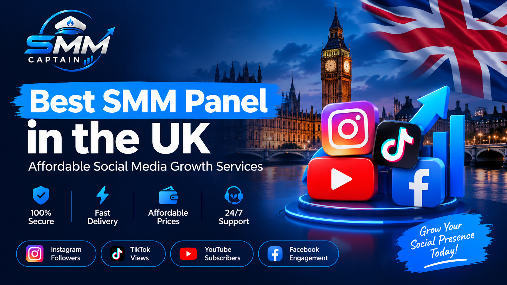 Best SMM Panel in the UK – Affordable Social Media Growth | SMMCaptain